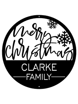 Merry Christmas Snowflake Family Sign